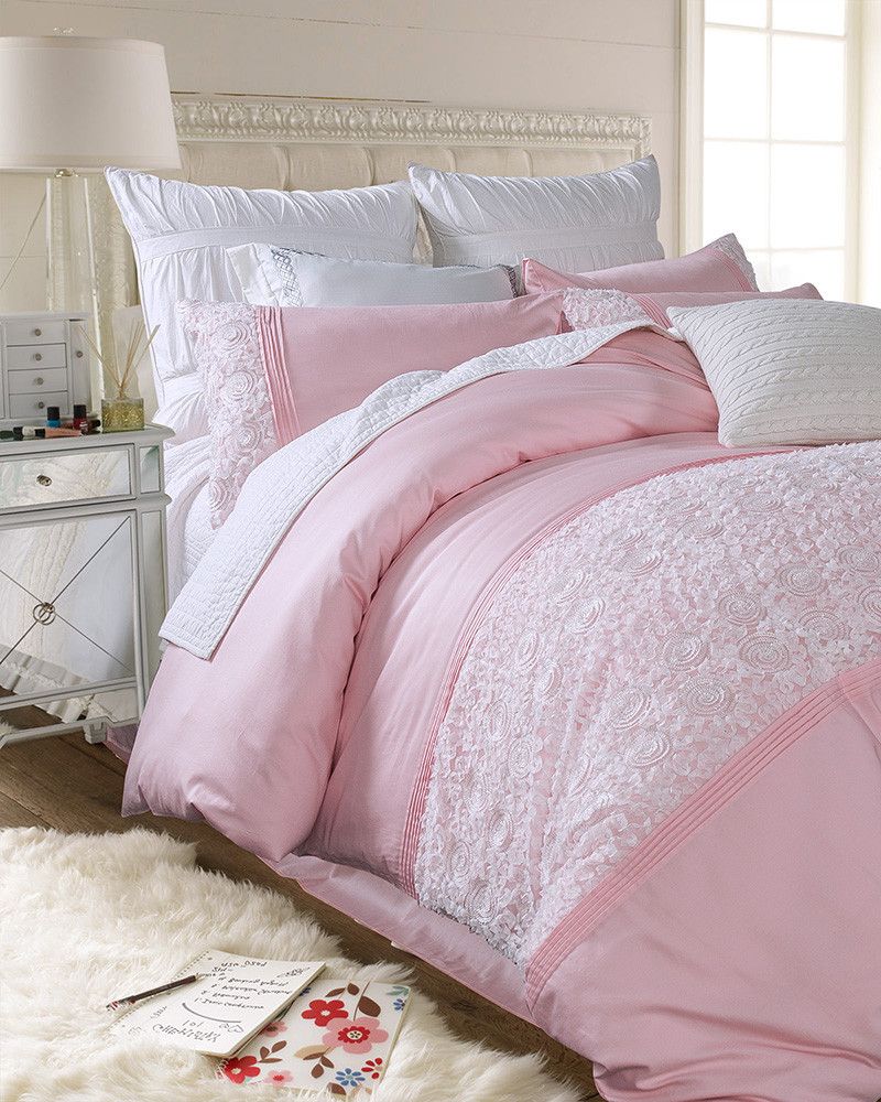 Princess Lace Bedding Sets Girls Pure White Queen King Rose Princess Lace Bedding Sets Girls Pure White Queen King Rose Weding Home Textiles Bed Sheets Pillow Case Quilt Cover Mens Duvet Covers Extra Long Twin
