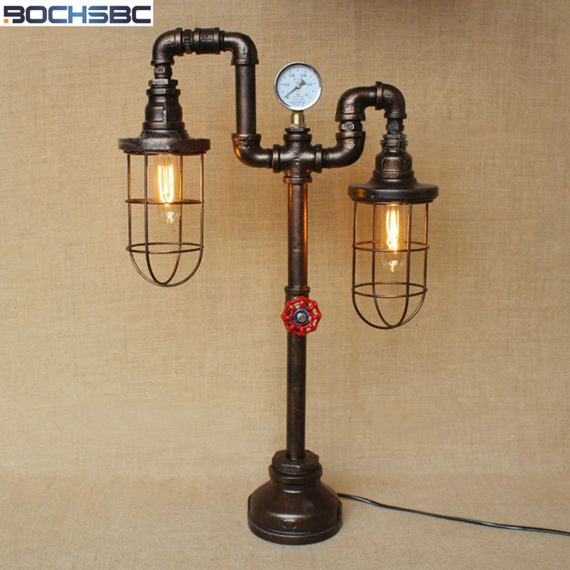 2019 Bochsbc Iron Cage Desk Lamp Light For Bedroom Restaurant Bar 2019 Bochsbc Iron Cage Desk Lamp Light For Bedroom Restaurant Bar Fixture Home Decor Nordic Loft Water Pipe Table Lights From Cornelius