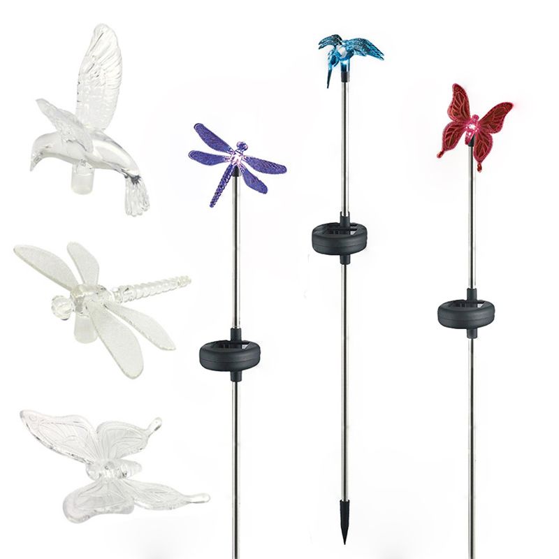 2019 Solar Stake Light Outdoor Hummingbird Erfly Dragonfly 2019 Solar Stake Light Outdoor Hummingbird Erfly Dragonfly Garden With Color Changing Led For Pathway Lawn Yard Decor From