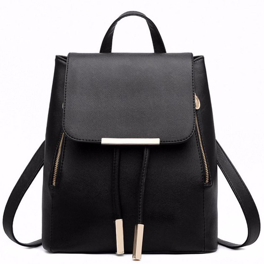 Black School Supplies Backpack Female Pu Leather Japanese Street Bag Women S For Adolescent Girls Backpacks
