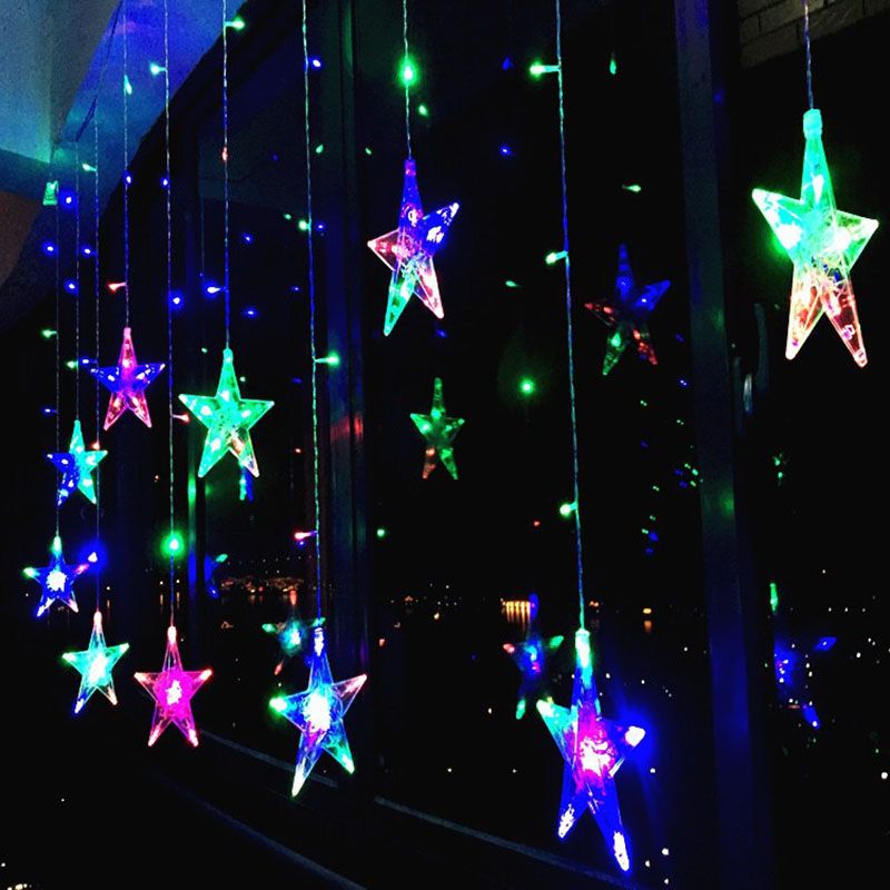 2m Led Star Light Curtain Holiday String Outdoor 2m Led Star Light Curtain Holiday String Outdoor Waterproof Wedding Garden Room Decoration Bedroom Lights From