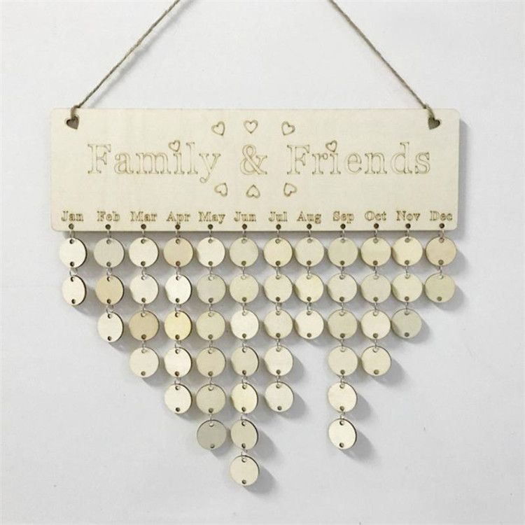 wooden birthday calendar board diy family friends birthday sign