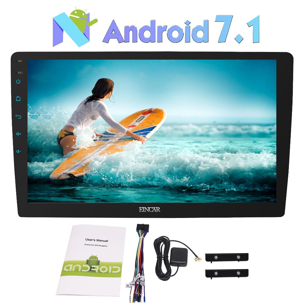 Octa Core Android 7.1 Car Stereo 10.1 Adjustable Viewing Touch Screen In Dash Double 2Din Headunit GPS Navigation Radio Audio Player Discount Car Stereos ...