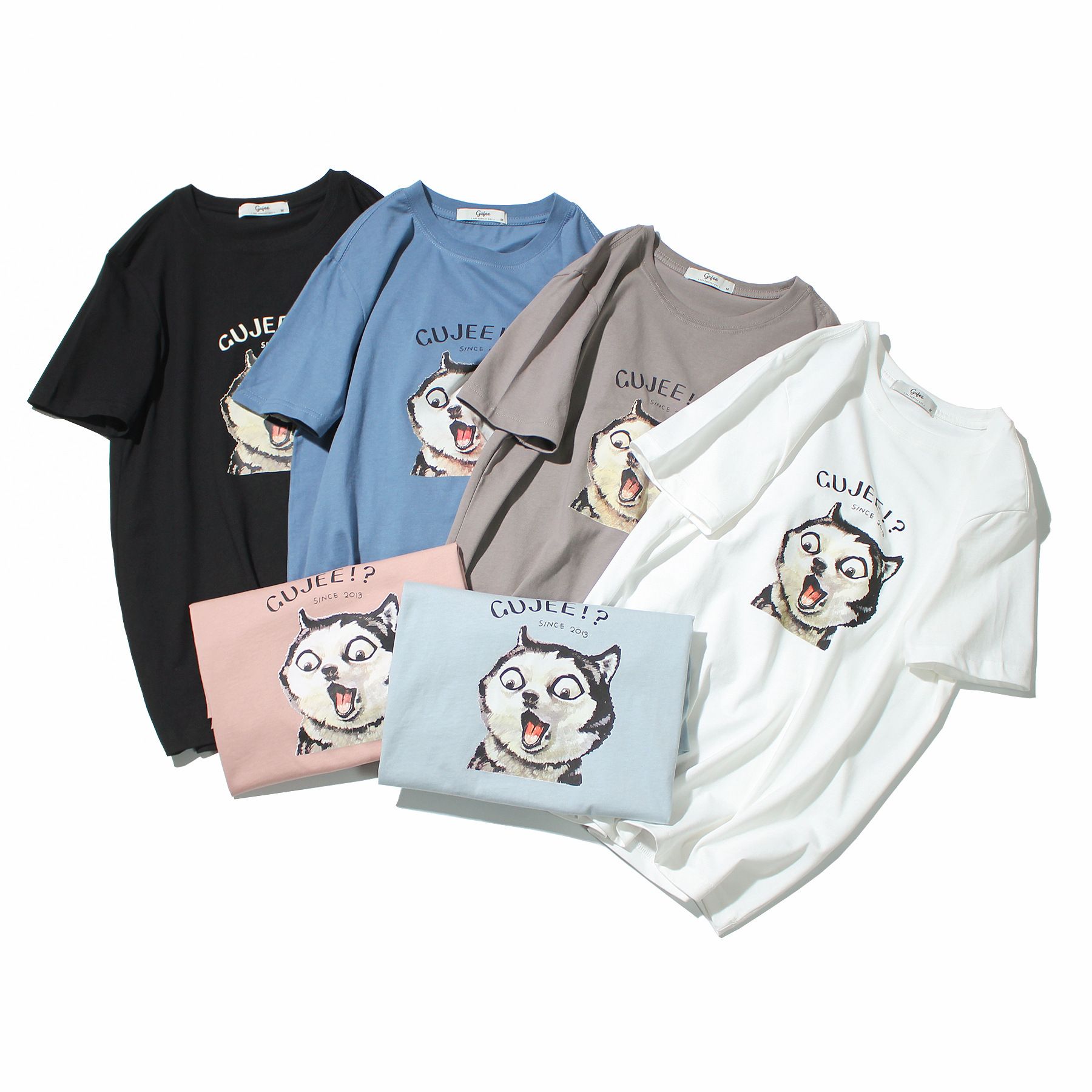 Original Japanese Men T Shirt Fashion Summer O Collar Husky Print Male Casual Short Sleeved Gujee T Shirts Mens Shirt Printed Shirts From Makeup_8888, ...