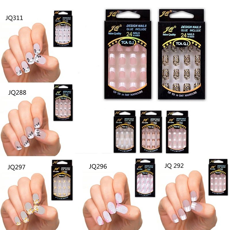 Stunning Designs French False Nails ABS Resin Fake Nail Set Full