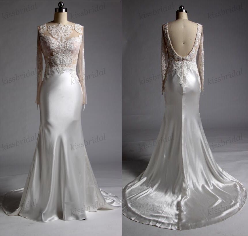 silk and lace wedding dress