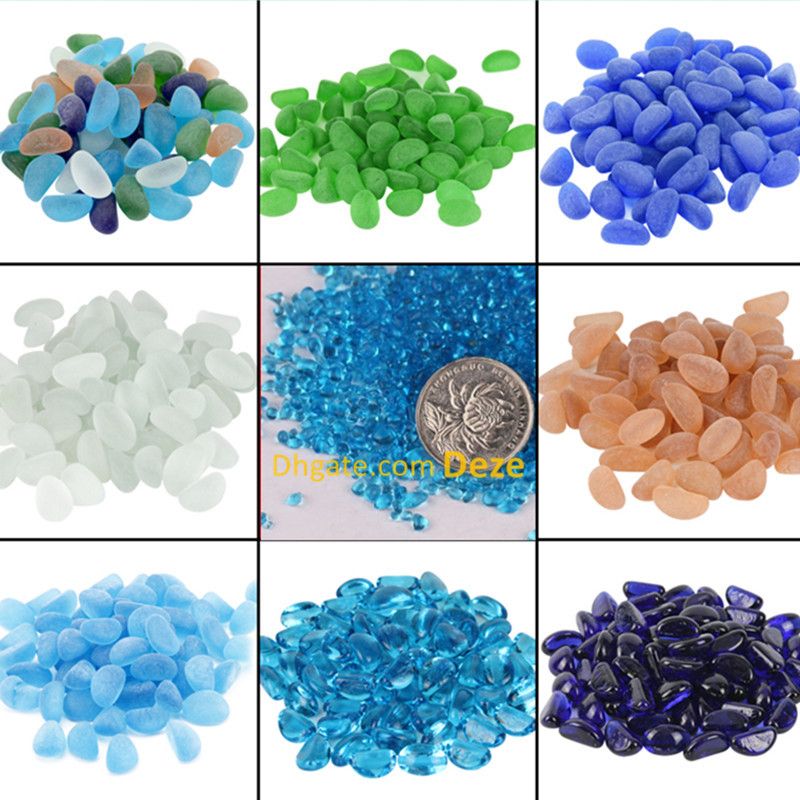 compre 50 unids lote varios colores acuario hogar piedras decorativas florero decoracion cristal guijarro frijol piedras boda mosaico jardin