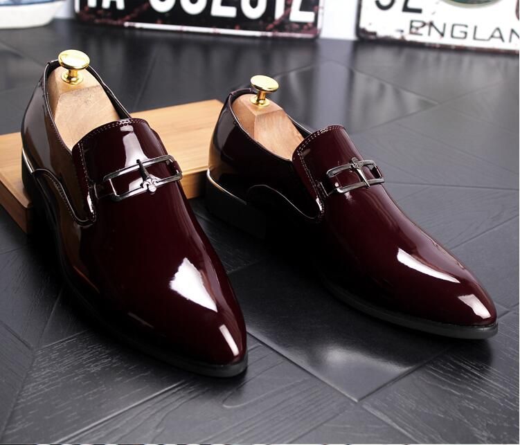 New Style Men Business Leather Formal Shoes Pointed Toe Mens Dress ...