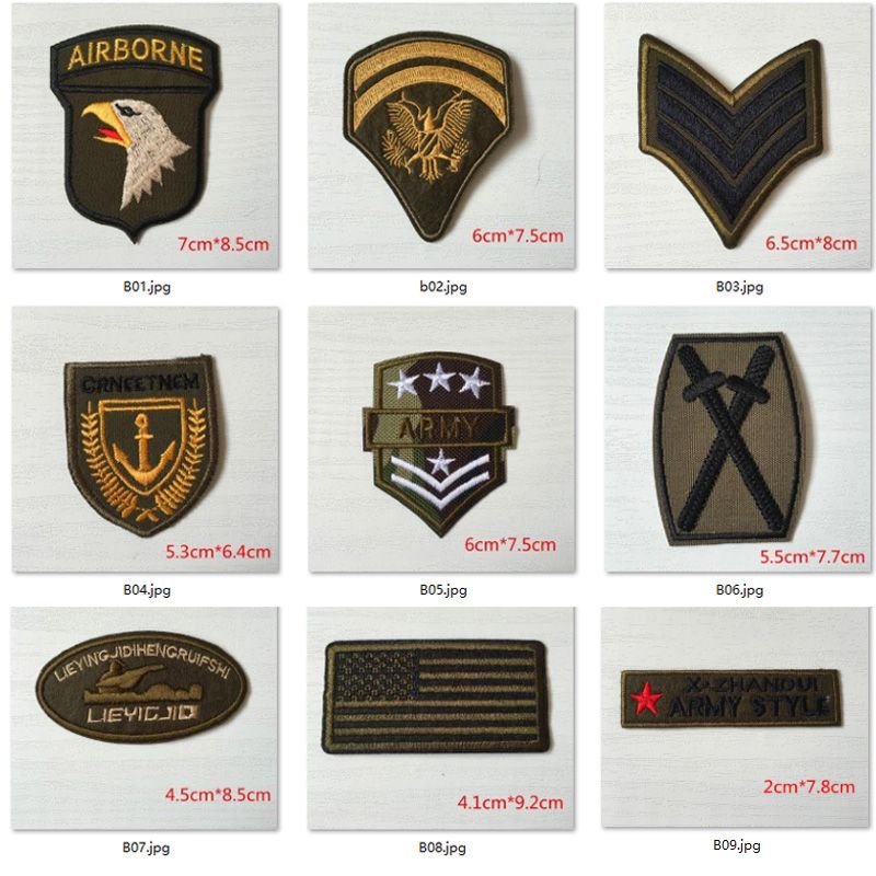 Compra Super Calidad 9 Unids Conjuntos Militares Parches Bordados Para La  Ropa Rayas Coser Hierro En Parche De Ropa Motocicleta Ejército Apliques  Barato | Entrega Rápida Y Calidad | DHgate Spain \u0026 Mexico
