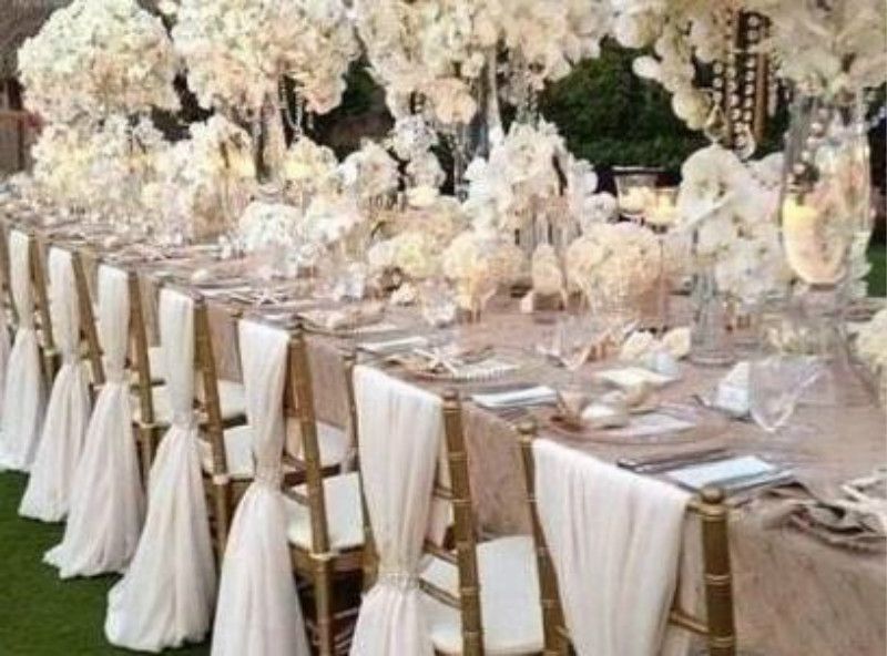 2019 Chair Belt Chiffon Chair Cover Romantic Bride Banquet Wedding