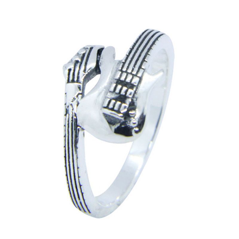 925 Sterling Silver Music Guitar Ring Fashion Jewelry Size 6 10 Lady