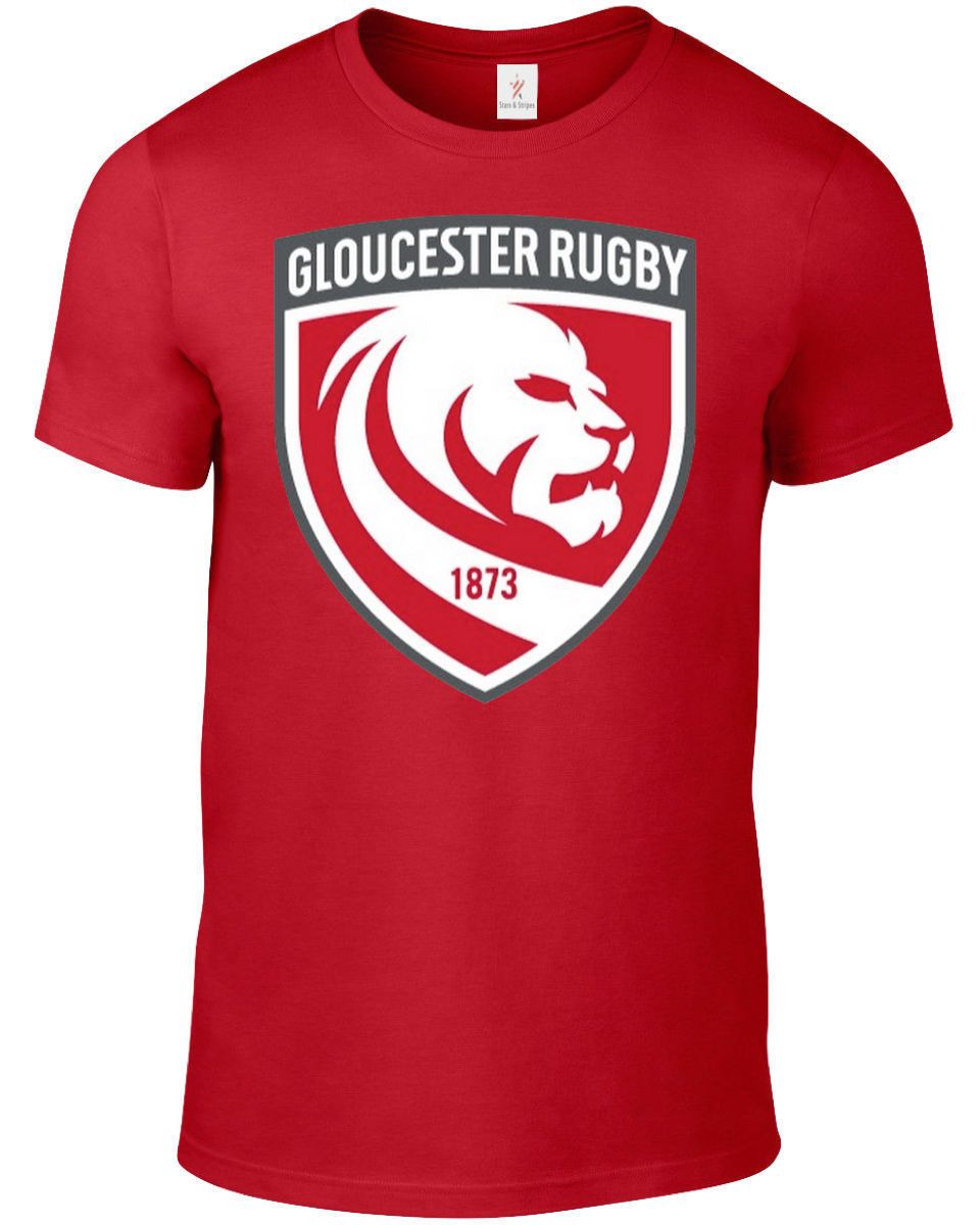 GLOUCESTER RUGBY T SHIRT RUGBY UNION PREMIERSHIP PLUS SIZES S 5XL TEE