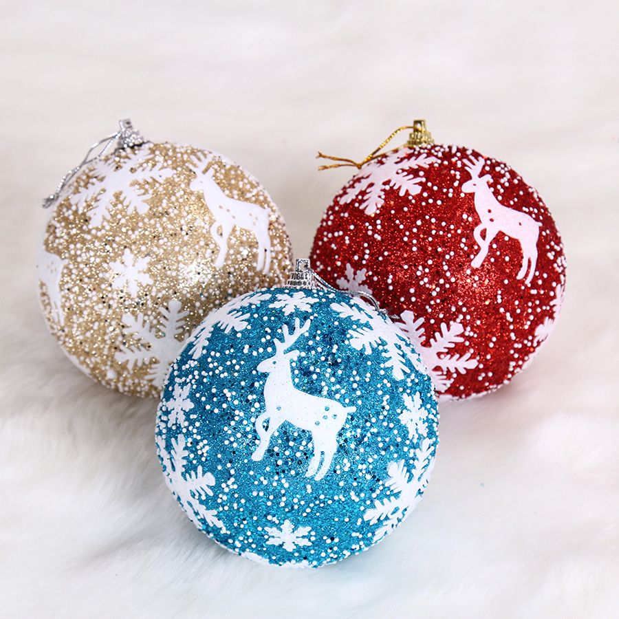 compre 8 cm upscale snowflake reindeer imprimir bolas decorações da