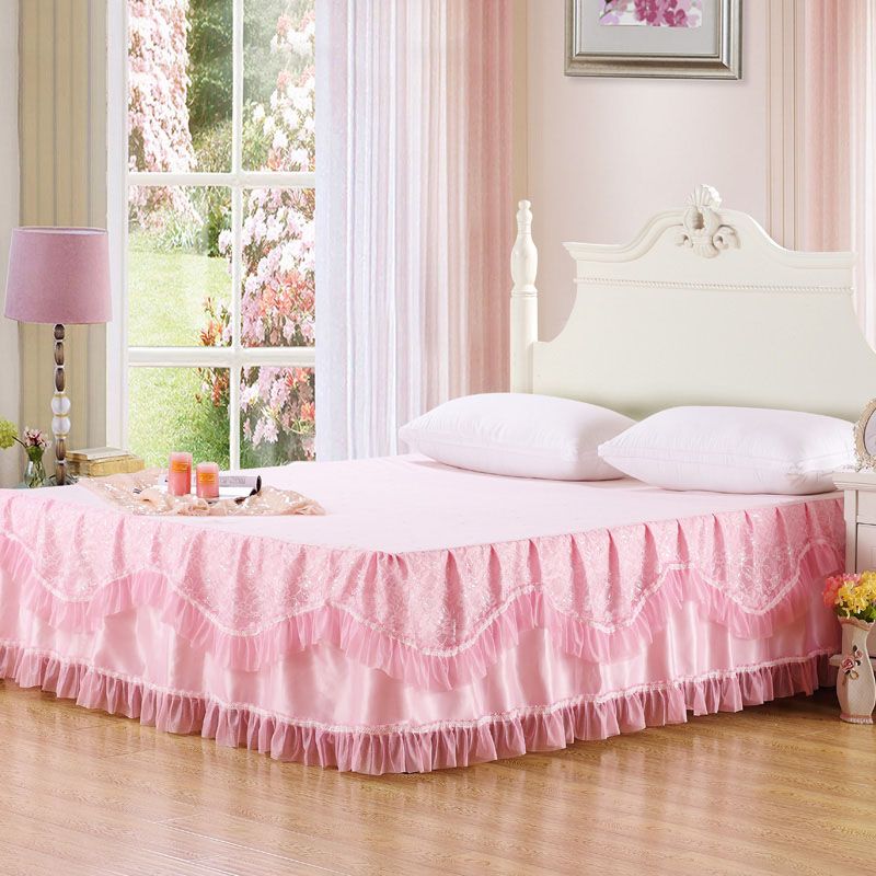 Romantic Lace Pink Bed Skirt Queen Size 180x200cm Skirted Bedspread Romantic Lace Pink Bed Skirt Queen Size 180x200cm Skirted Bedspread One Piece Full Bedskirt White Bedskirts From Oopp 55 Dhgate Com