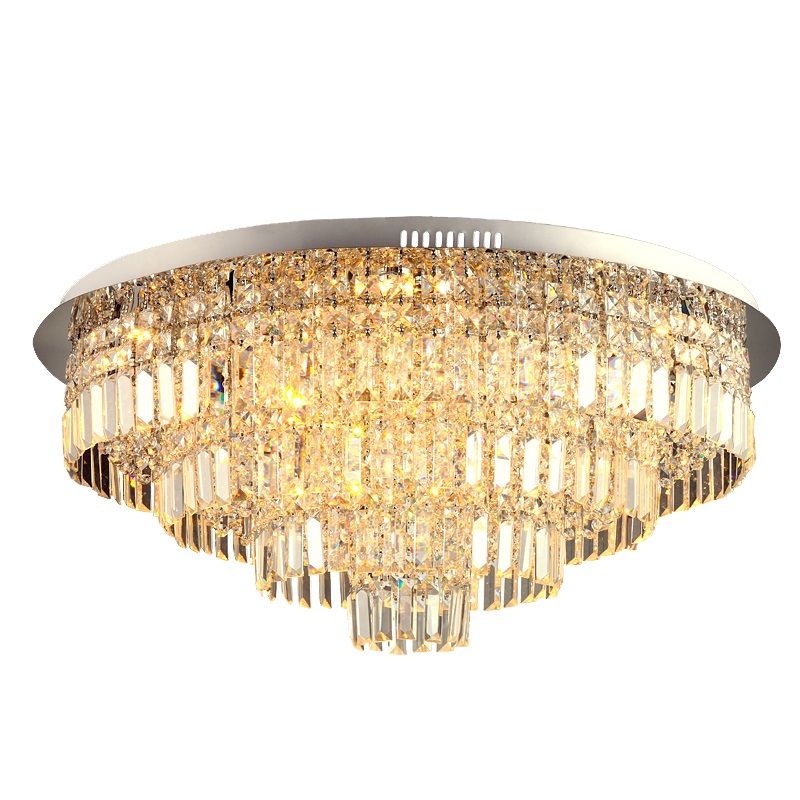 Modern Large Crystal Ceiling Lamp Round Led Lighting Modern Large Crystal Ceiling Lamp Round Led Lighting Fixtures Home Decoration For Living Room Dia80 H40cm Chandelier Girls Foyer