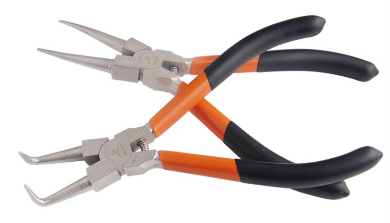 7-Zoll-internes externes gebogenes gerades Sicherungsring Sicherungsring-Zangenwerkzeug 4er-Pack Sicherungsring-Zangenset 7-Zoll-internes externes gebogenes gerades Sicherungsring Sicherungsring-Zangenwerkzeug 4er-Pack Sicherungsring-Zangenset