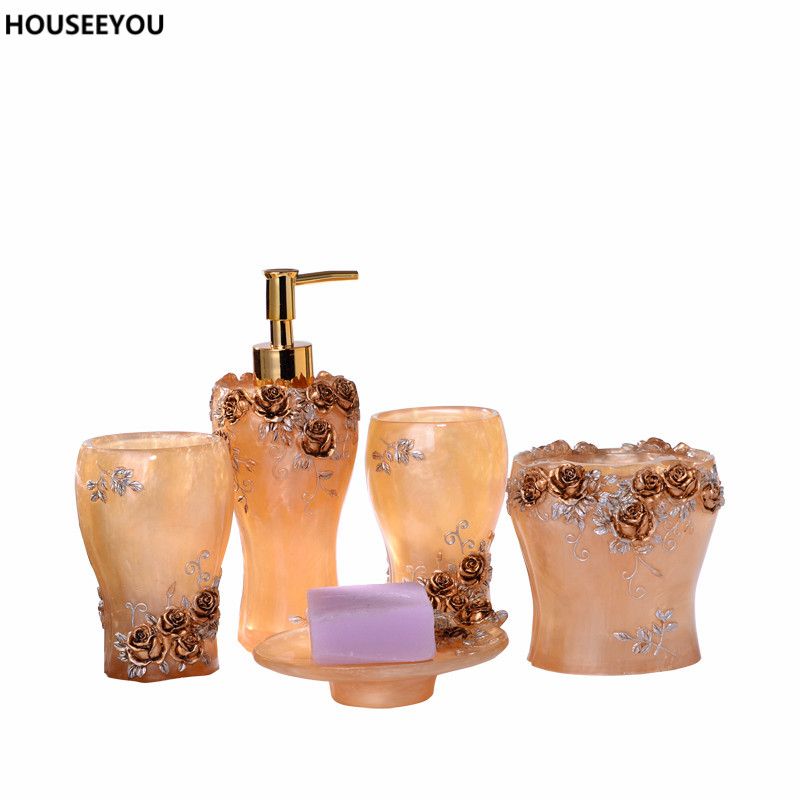 2019 Fl Elegant Rose Resin Bathroom Accessories Set Fadeless 2019 Fl Elegant Rose Resin Bathroom Accessories Set Fadeless Lotion Dispenser Toothbrush Holder Gargle Cup Soap Dish From Mehome 116 57 Dhgate