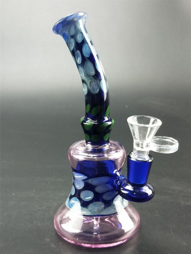 2021 Newest Glass Water Pipes Bong With 14.5mm Joint Curved Color Glass