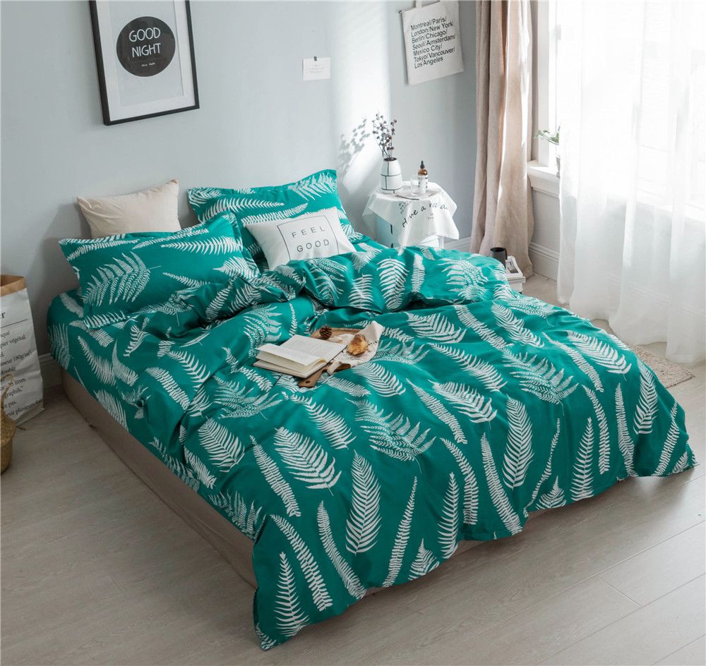 Home Textile Fresh Leaf Bedding Set Green King Queen Twin Full Home Textile Fresh Leaf Bedding Set Green King Queen Twin Full Luxury Fashion S Summer Duvet Cover Bed Flat Sheet Linen Country Sets Funky