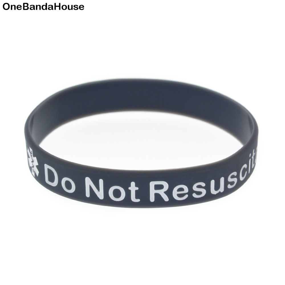2019 Wholesale In Case Emergency Do Not Resuscitate Silicone Wristband Ink Filled Logo Bracelet 4Colours From Matchgift, $31.48 | DHgate.Com