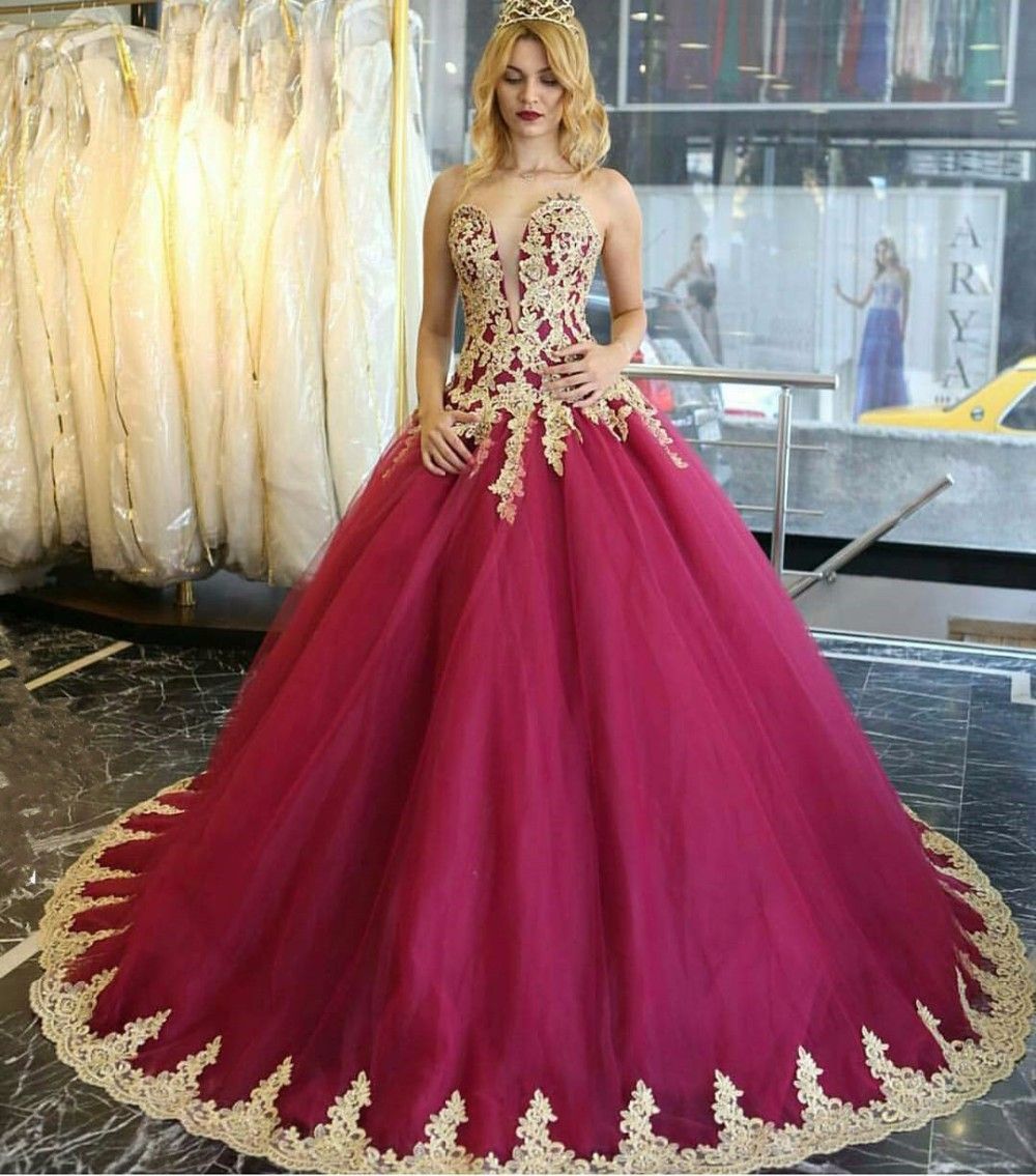 fuchsia and gold dress