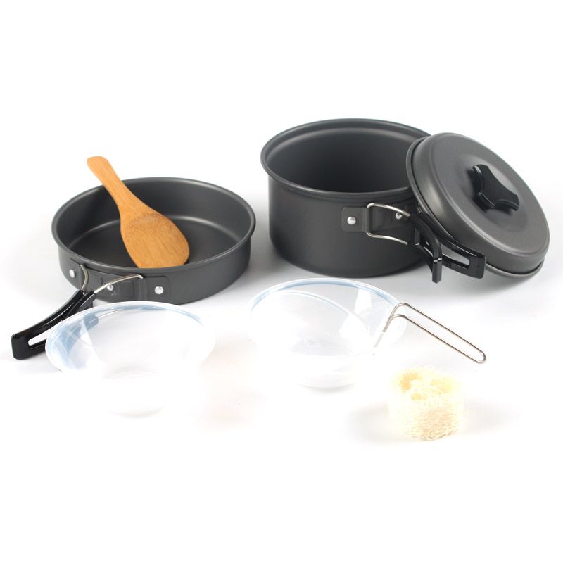 Outdoor Aluminium Alloy Camping Hiking Cookware Bowl Pot Pan Set Outdoor Aluminium Alloy Camping Hiking Cookware Bowl Pot Pan Set Kitchen Tools Picnic Purple Pots And Pans