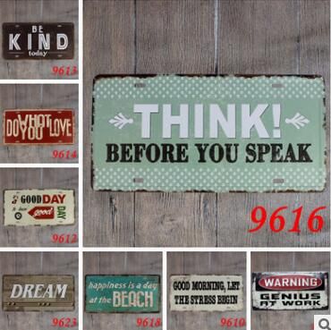 Plaques Signs Home Garden Funny Letter Vintage Tin Sign Bar