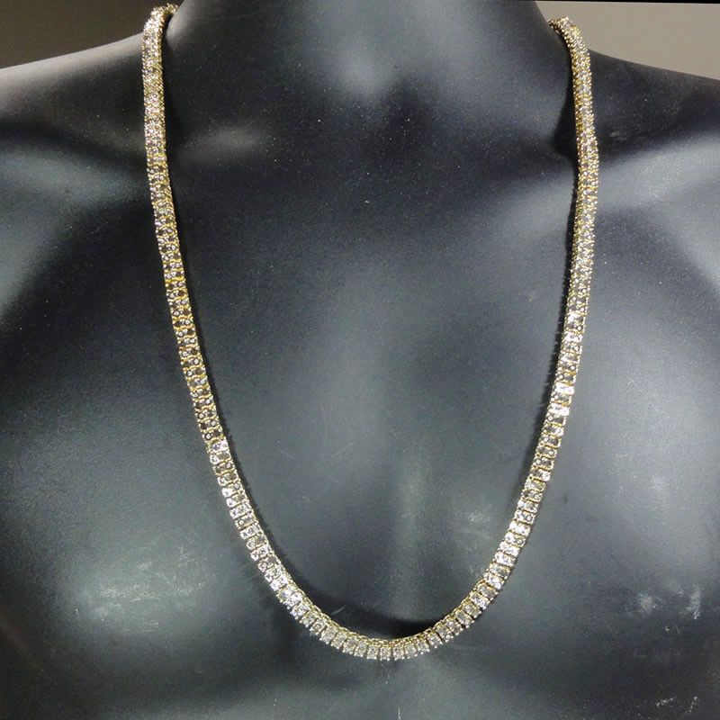 2019 2 Row Necklace Genuine Diamond Tennis Chain Mens Yellow Gold 2019 2 Row Necklace Genuine Diamond Tennis Chain Mens Yellow Gold Finish 0 57 Ct 28 From Wgkfg6 56 29 Dhgate Com