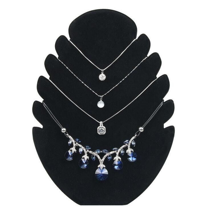 Necklace Pendant Chain Bracelet Display Stand Holder Tray Velvet