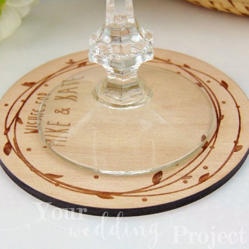 Personalized Wedding Coaster Engraved Party Blessing Card Wedding