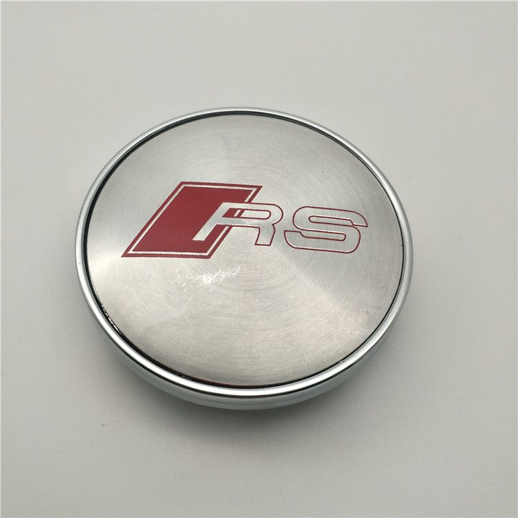 2019 Of Set Wheel Center Caps Hub Cover Caps Emblem With RS Logo S Line Fits Audi A4 A6 60mm