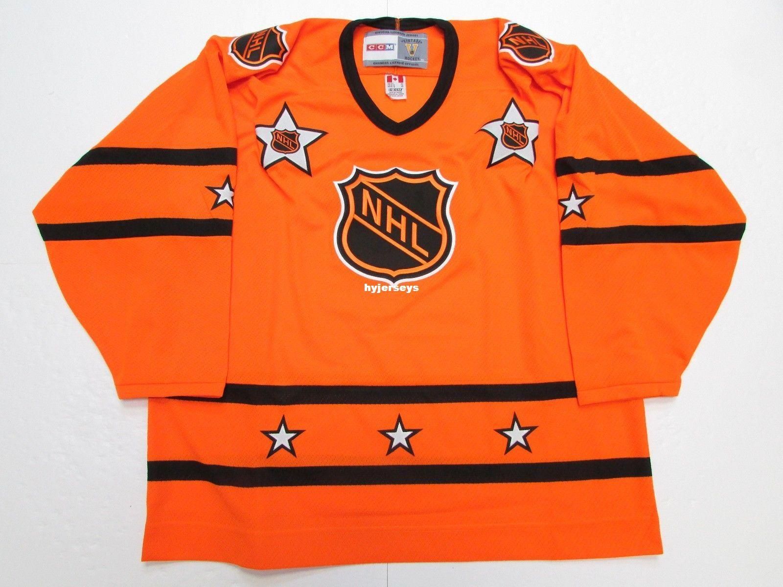 2019 Cheap Custom 1973 78 & 1980 81 NHL ALL STAR GAME VINTAGE CCM ORANGE HOCKEY JERSEY Orange