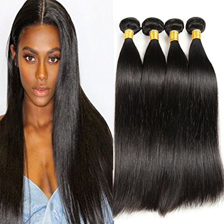 2019 Brazilian Straight Human Hair Weaves 4 Bundles 8a Unprocessed