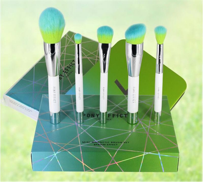 Pony Effect Silver Blue 5 Makeup Brush Set Loose