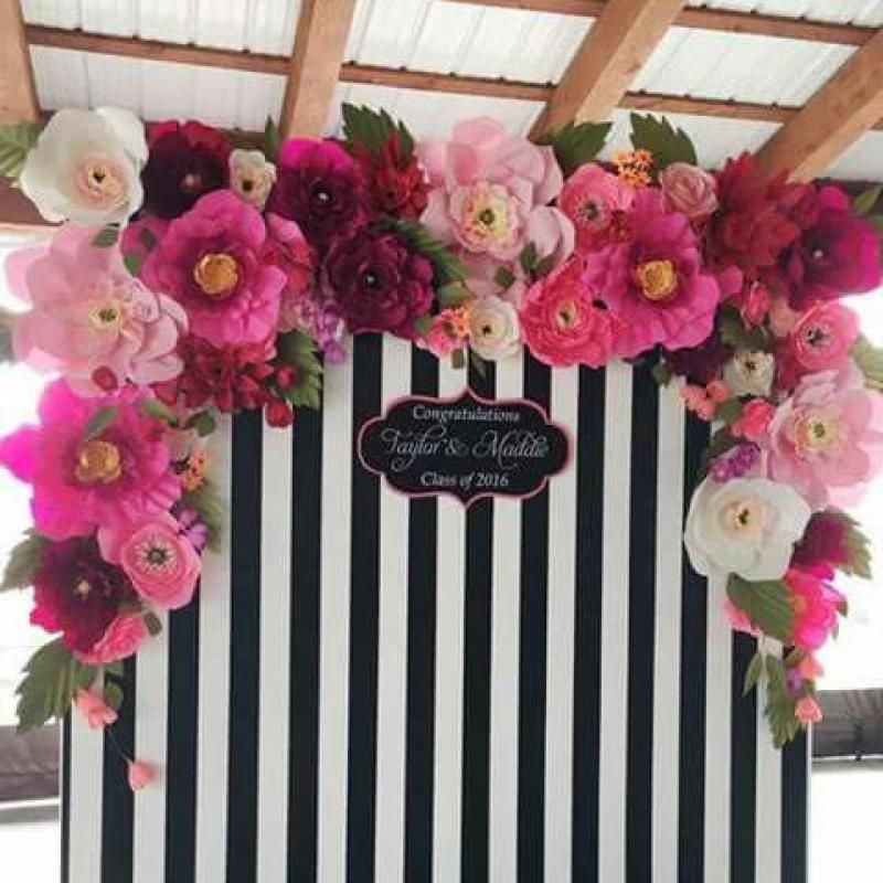 2019 customized giant cardstock crepe paper flowers leaves for crepe paper flower decor