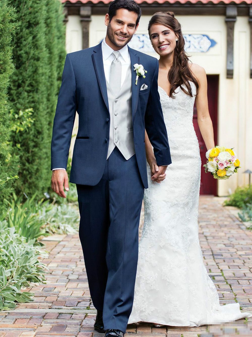 Trajes de novio azul marino 】+100 fotos, guía y consejos