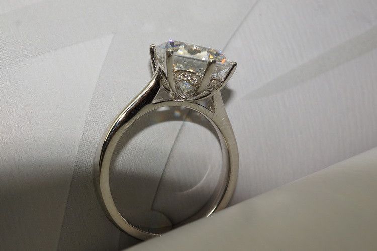 2016 Marka Design Handmade Women Solitaire Pierścień 4CT Diament 925 Sterling Silver Engagement Wedding Band Prezent