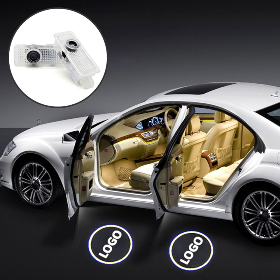 2x Led Car Door Courtesy Laser Logo Projector Light For Mercedes Benz W203 C Class Slk Clk Slr