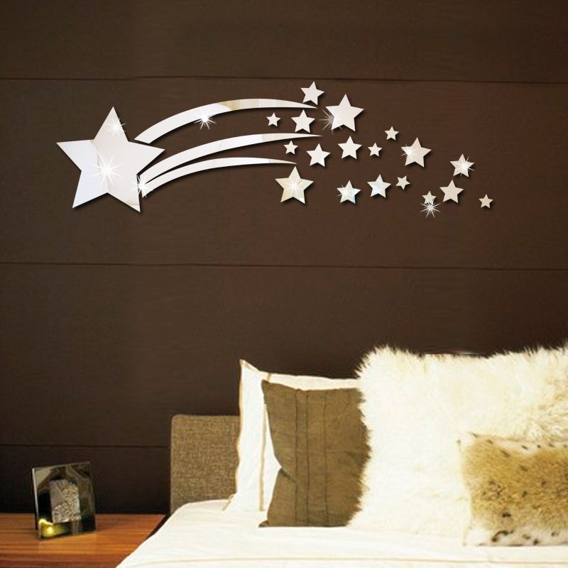 cartoon ceiling crystal stars music moon star acrylic mirror