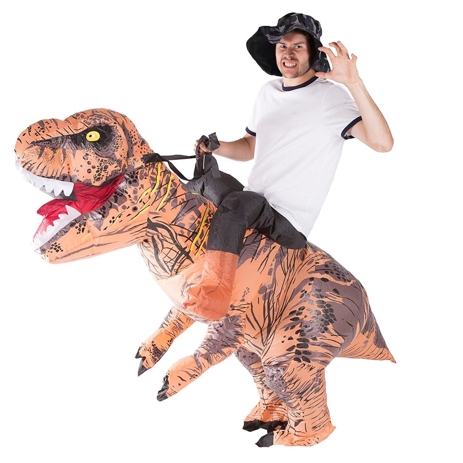 oisk inflatable dinosaur t rex velociraptor costume blow up walking outfits adult one size fancy dress halloween suit battery operated fan fun group