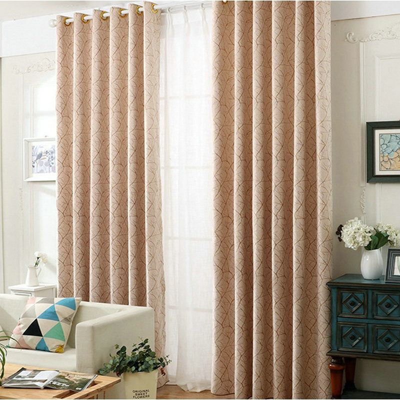 2019 Modern Chenille Blackout Curtains Double Sided Tree Stripes