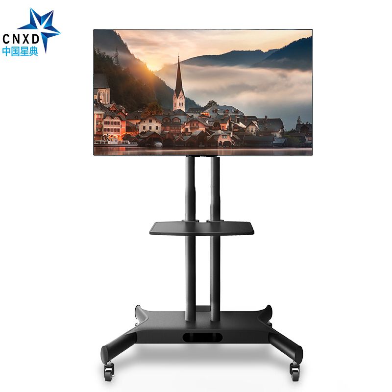 Cnxd Movable Floor Tv Carts Filexible Stand Mount Mobile Bracket Fit For 32 65 Max Support 50kg 110lbs Weight