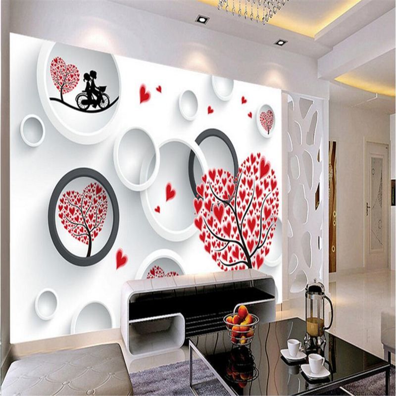 Beibehang Papel De Parede Custom Fresco Wall Sticker Love Couple