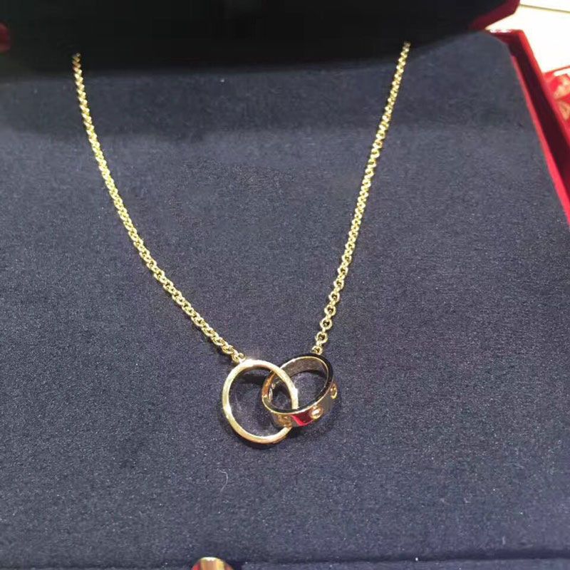 Whole Double Ring Necklace Love Fashion Whole Double Ring Necklace Love Fashion Diamond Pendant Gold Chain From Brose2 17 58 Dhgate Com