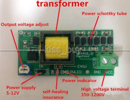 freeshipping high voltage dc dc boost converter input 3v 5v step up to output 300v 1200v 400v 900v 1000v adjustable power psu module basic step up dc dc converter ~ easy