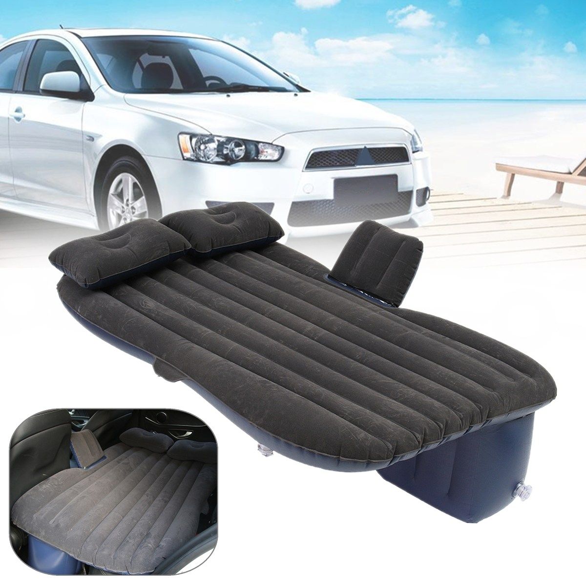 Outdoor Camping Car Back Seat Cover Air Mattress Travel Mat Bed