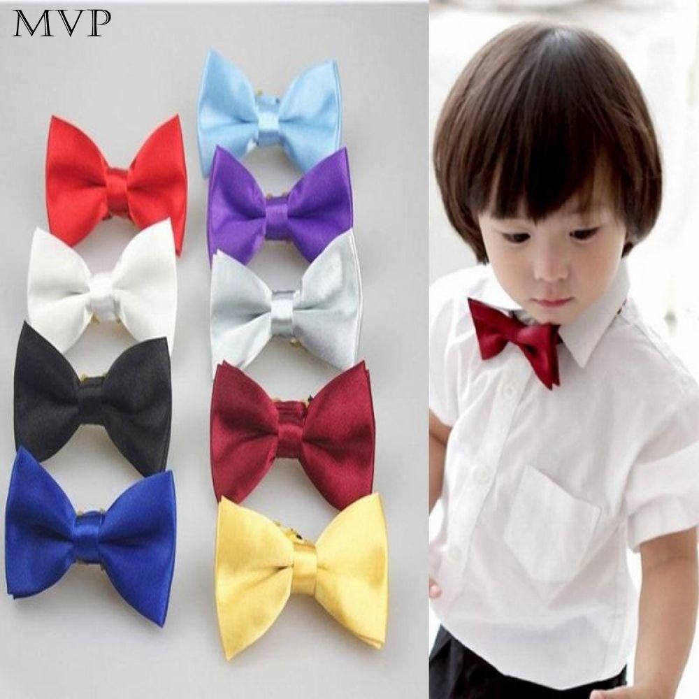 Infant Toddler Boy Adjustable Satin Burgundy Bow tie 4color Formal Tuxedo Suit