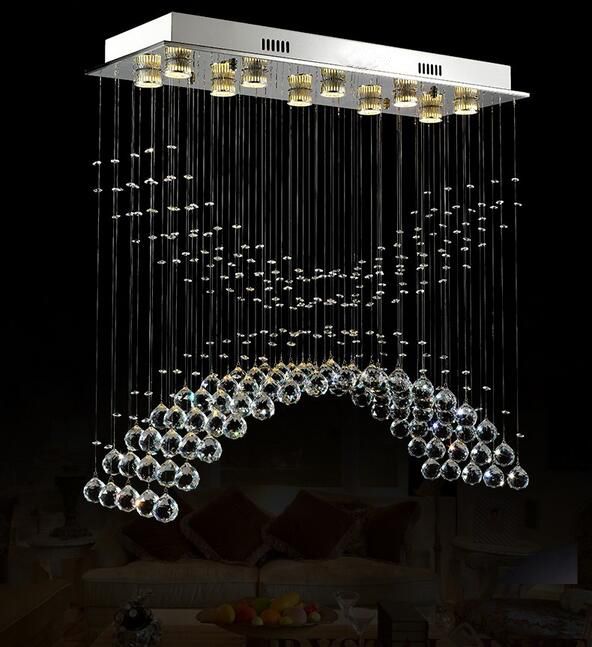 Water Drop K9 Crystal Ceiling Light Living Room Plafon Lamp Luminarias