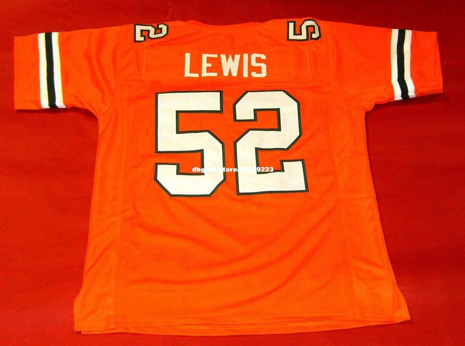 2019 Cheap Retro 52 RAY LEWIS CUSTOM UNIVERSITY OF HURRICANES JERSEY