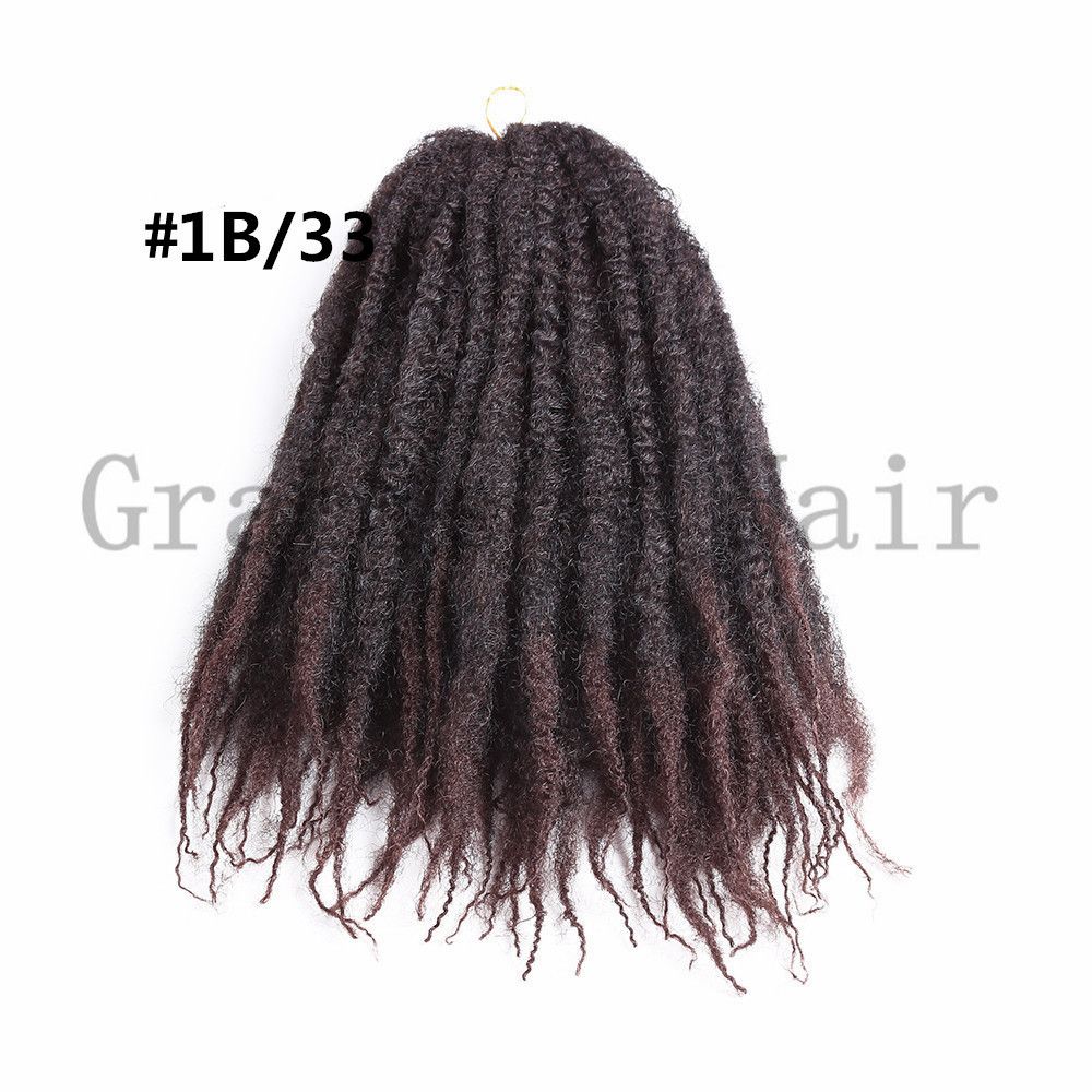 2019 Synthetic Ombre Hair Extensions 18inch Crochet Braids Afro